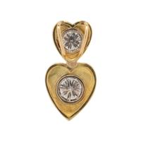 YELLOW GOLD AND DIAMOND HEART SLIDE PENDANT