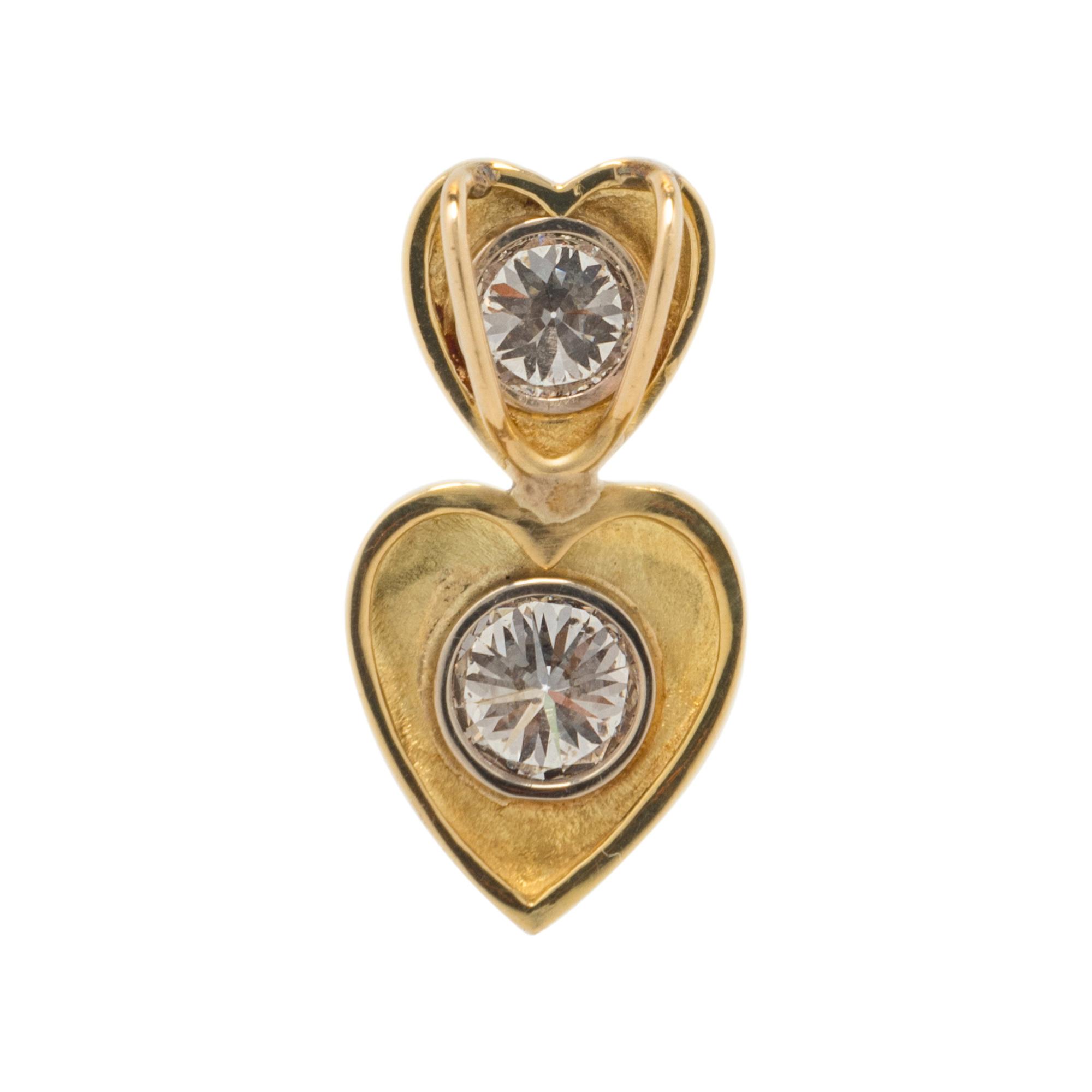 YELLOW GOLD AND DIAMOND HEART SLIDE PENDANT