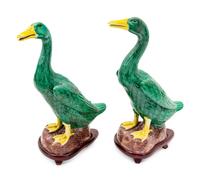 A Pair of Chinese Porcelain Ducks