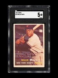 A 1957 Topps Willie Mays Baseball Card No. 10 (SGC 5 EX)