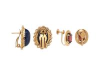 COLLECTION OF YELLOW GOLD AND GEMSTONE EARRINGS