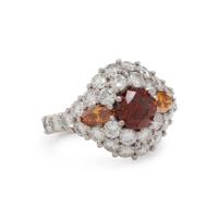 FANCY COLORED DIAMOND AND DIAMOND RING