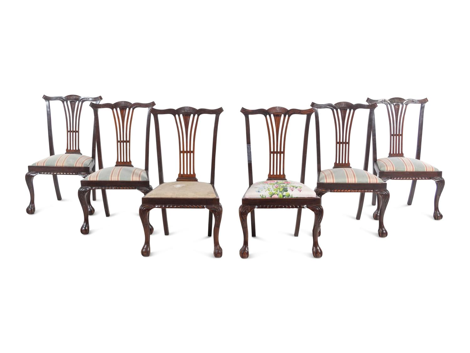 A Set of Six George III Style Mahogany Dining Chairs