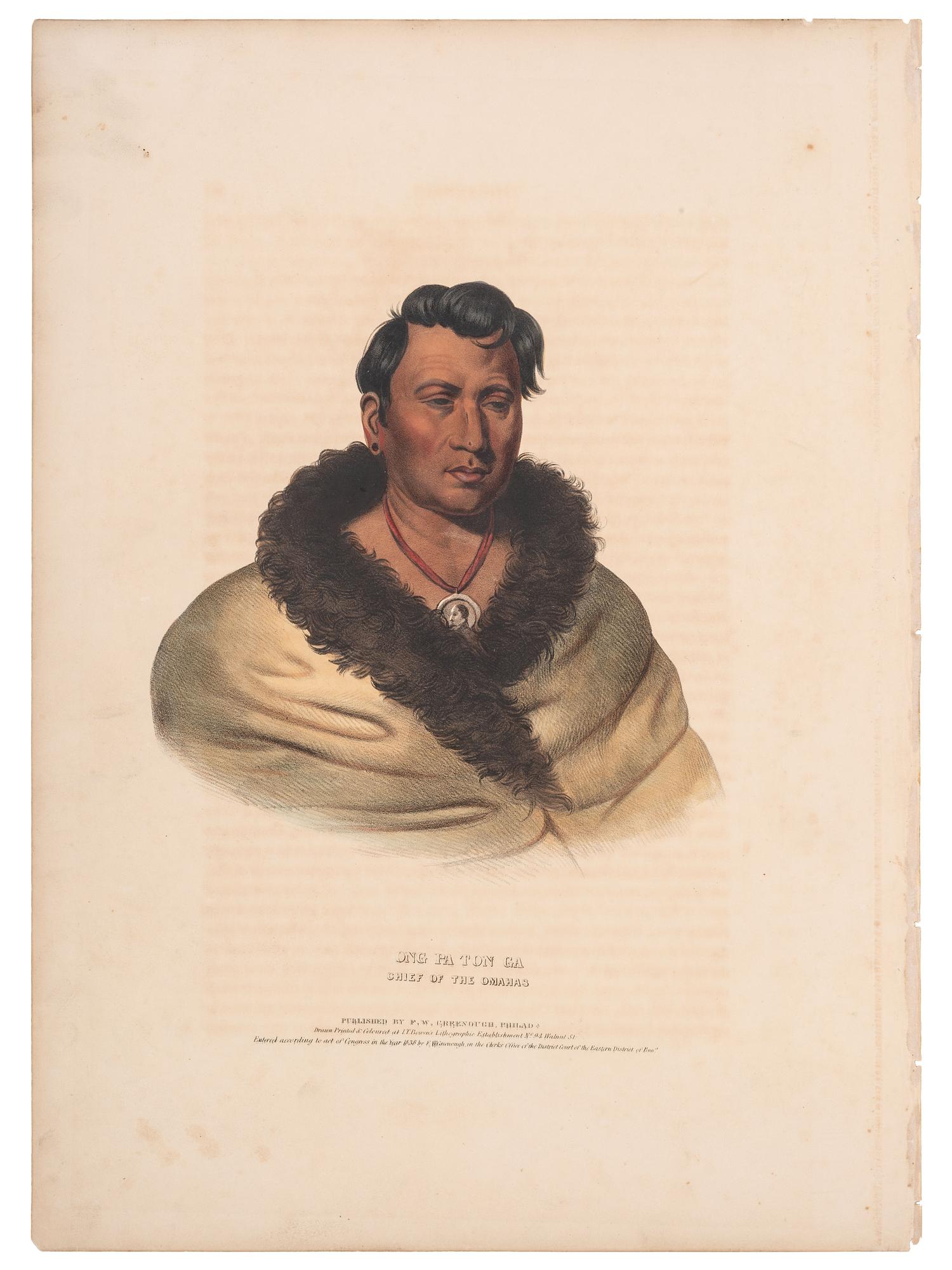 [McKENNEY & HALL]. A group of 3 large folio hand-colored lithographs of Omaha and Iowa. 1836-1838.