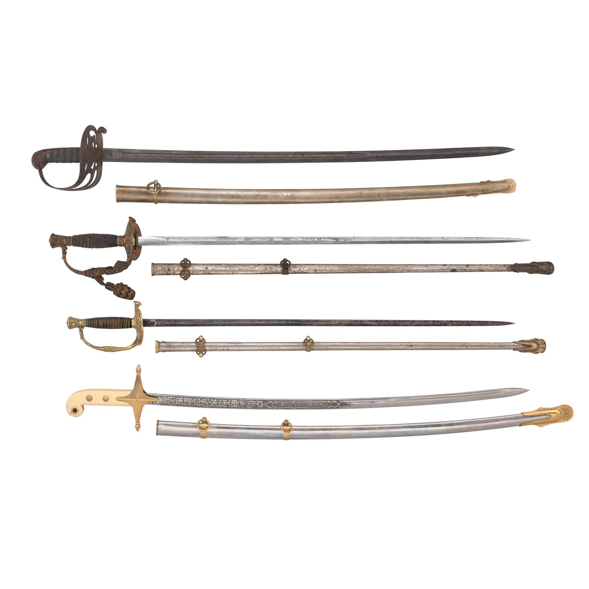 Lot of Four U.S. Presentation Swords