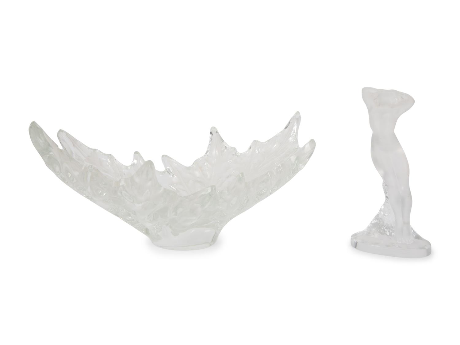 Two Lalique Glass Table Articles — SECOND HALF 20TH CENTURY