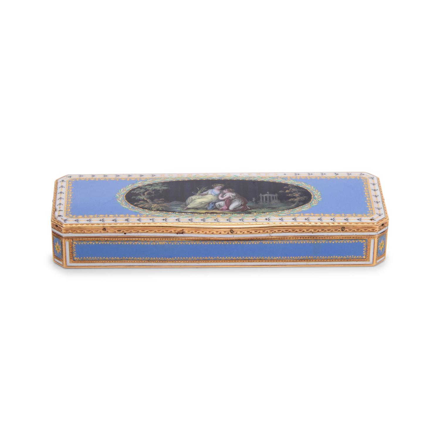 A Gold and Enamel Toothpick Holder