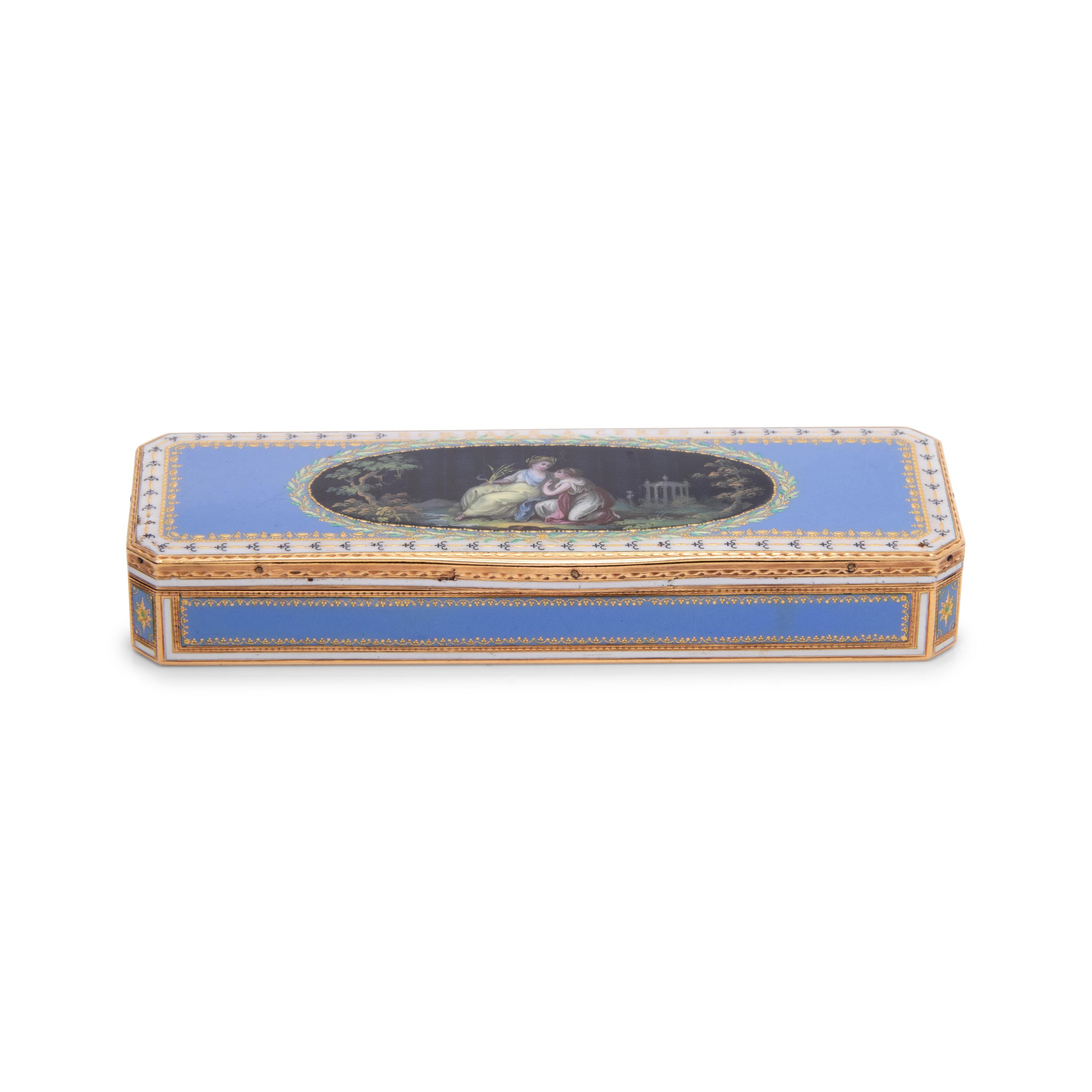 A Gold and Enamel Toothpick Holder