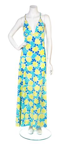 A Lily Pulitzer Flower Print Halter Gown,