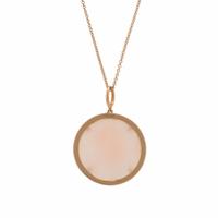 Rose Gold, Rose Quartz, and Diamond Pendant Necklace