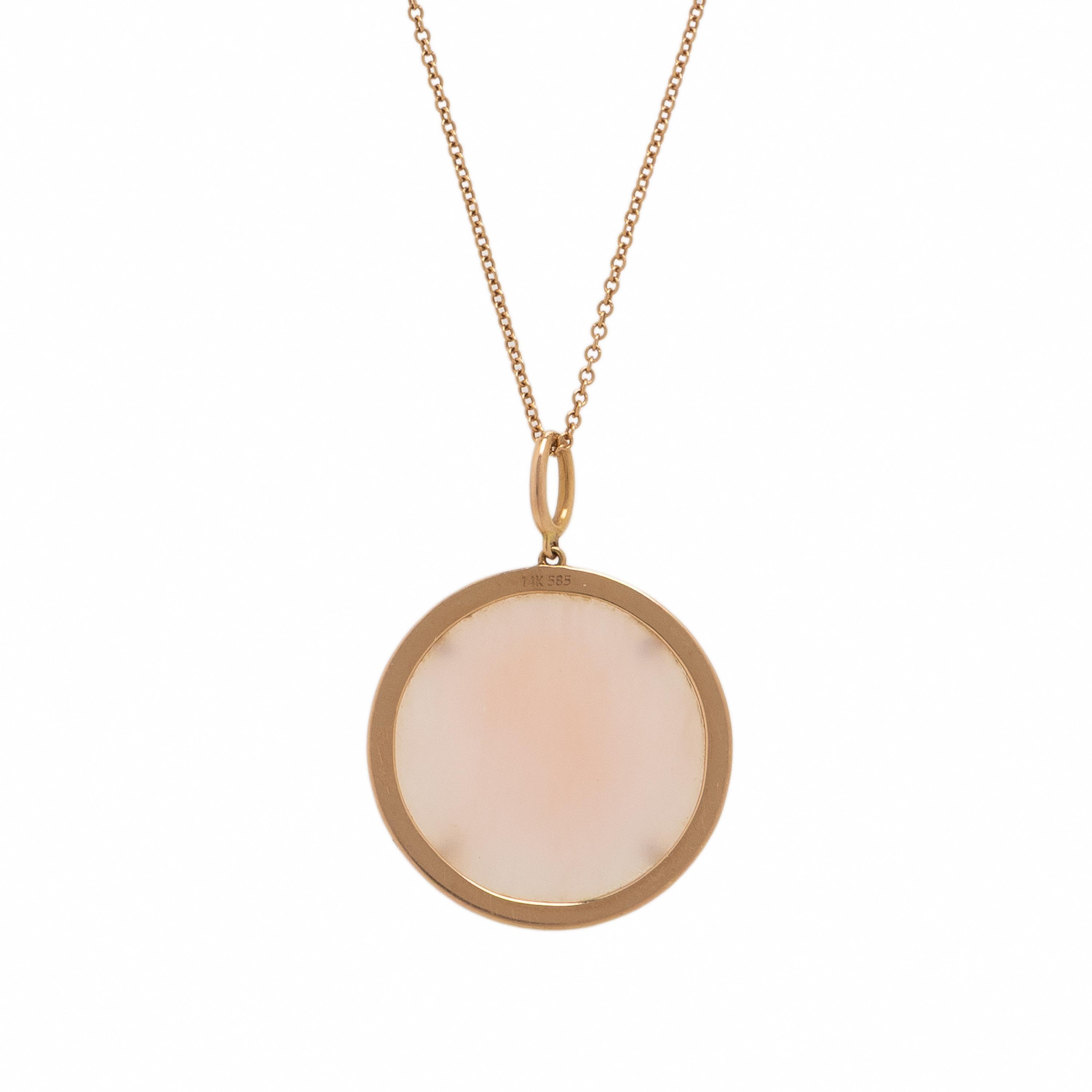 Rose Gold, Rose Quartz, and Diamond Pendant Necklace