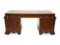 A George III Style Flame Mahogany Partners Desk