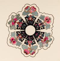 Three Chinese Embroidered Silk Collars, Qing Dynasty 清 云肩一組三件