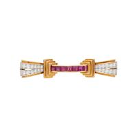 RETRO, RUBY AND DIAMOND BAR PIN