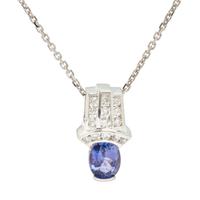 TANZANITE AND DIAMOND PENDANT/NECKLACE