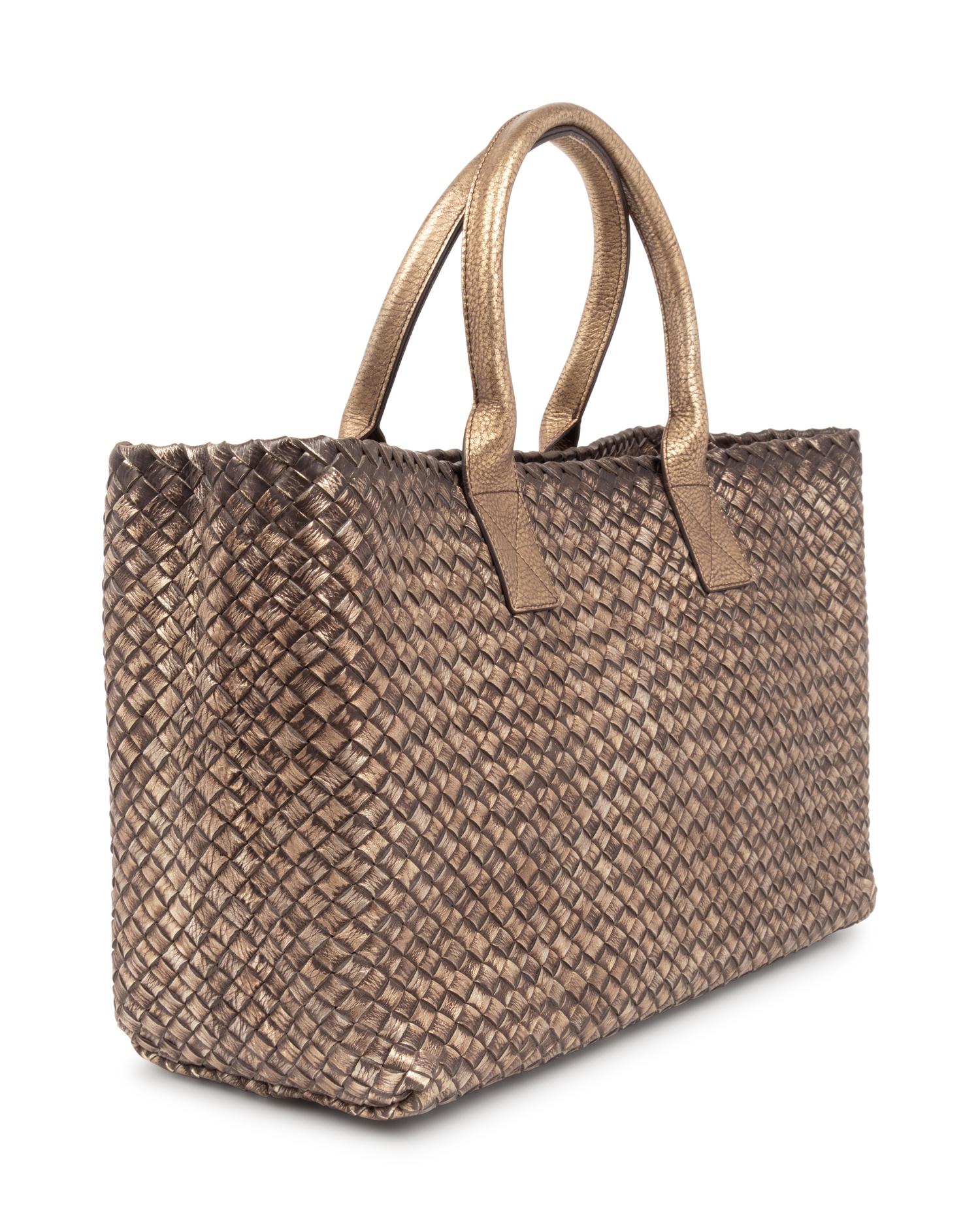 Bottega Veneta Limited Edition Metallic Intrecciato Leather Cabat Tote, c.2008