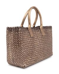 Bottega Veneta Limited Edition Metallic Intrecciato Leather Cabat Tote, c.2008