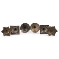 A Group of Continental Brass and Silverplated Candlesticks