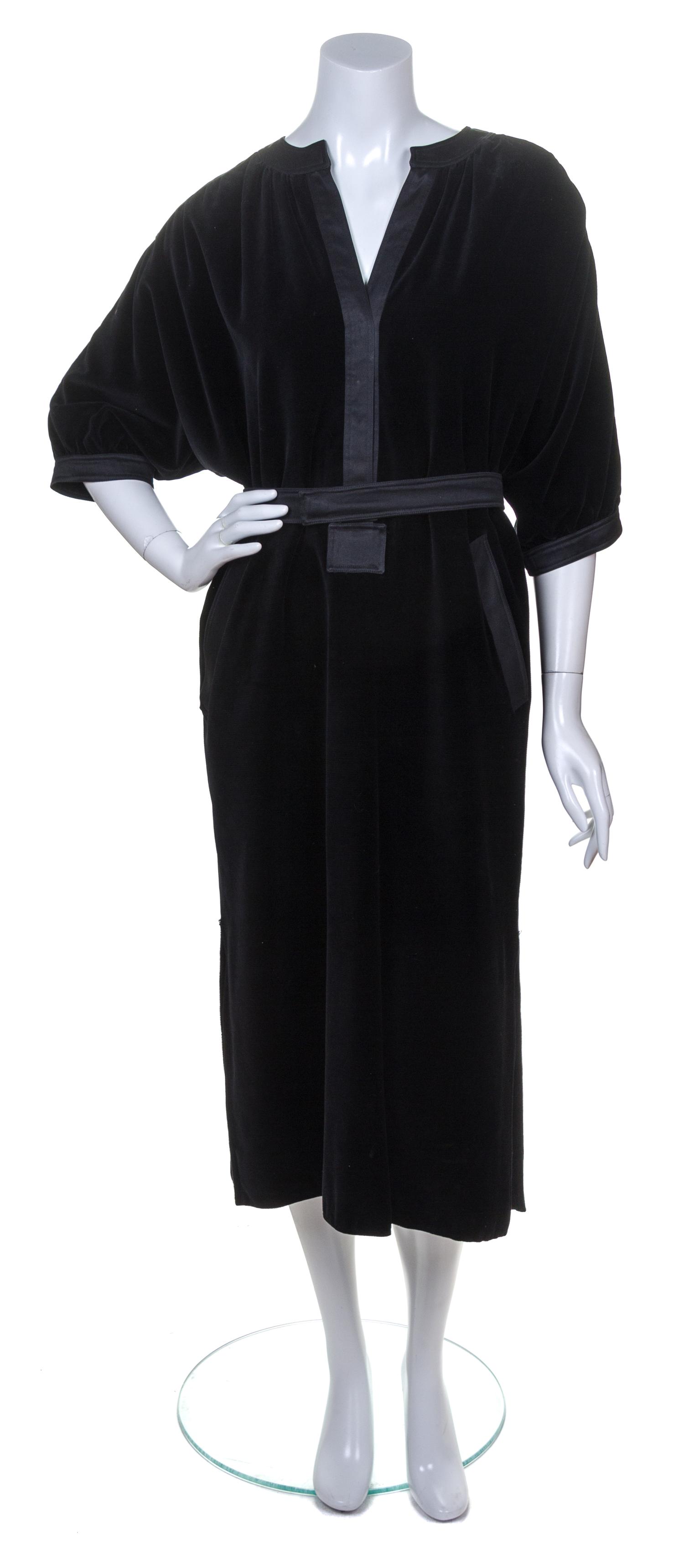 A Courreges Black Velvet Dress, Size A.