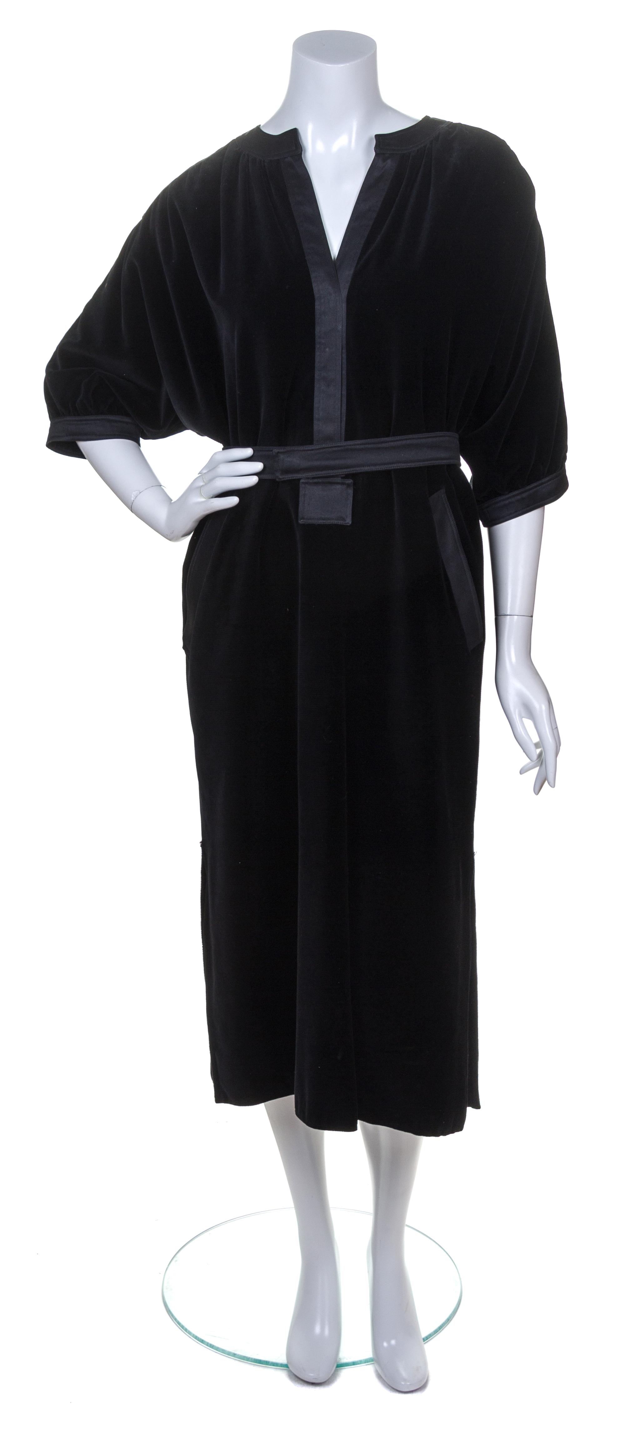 A Courreges Black Velvet Dress, Size A.