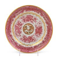 A Chinese Export 'Pink Fitzhugh' Porcelain Plate