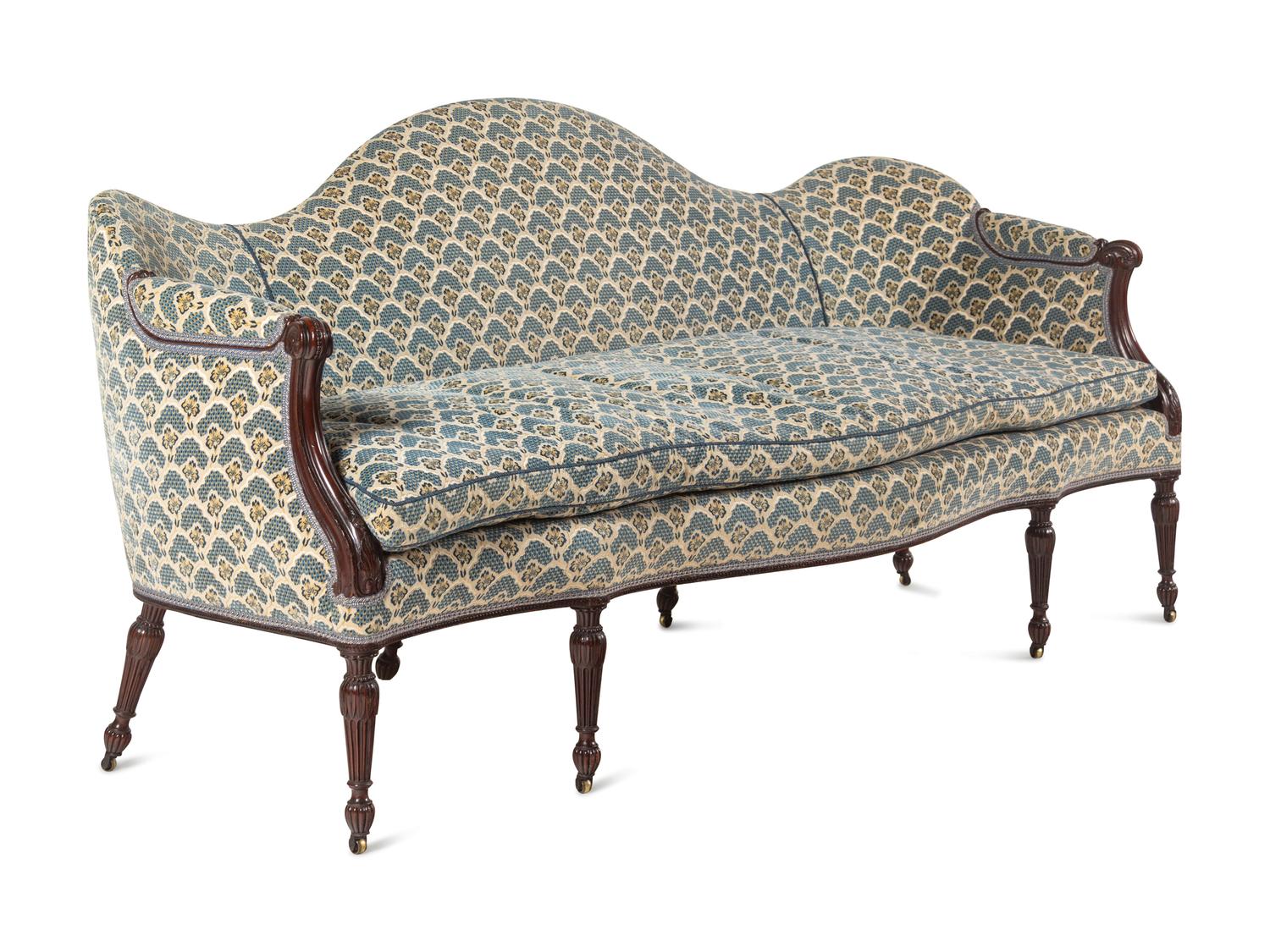 A George III Carved Mahogany Settee