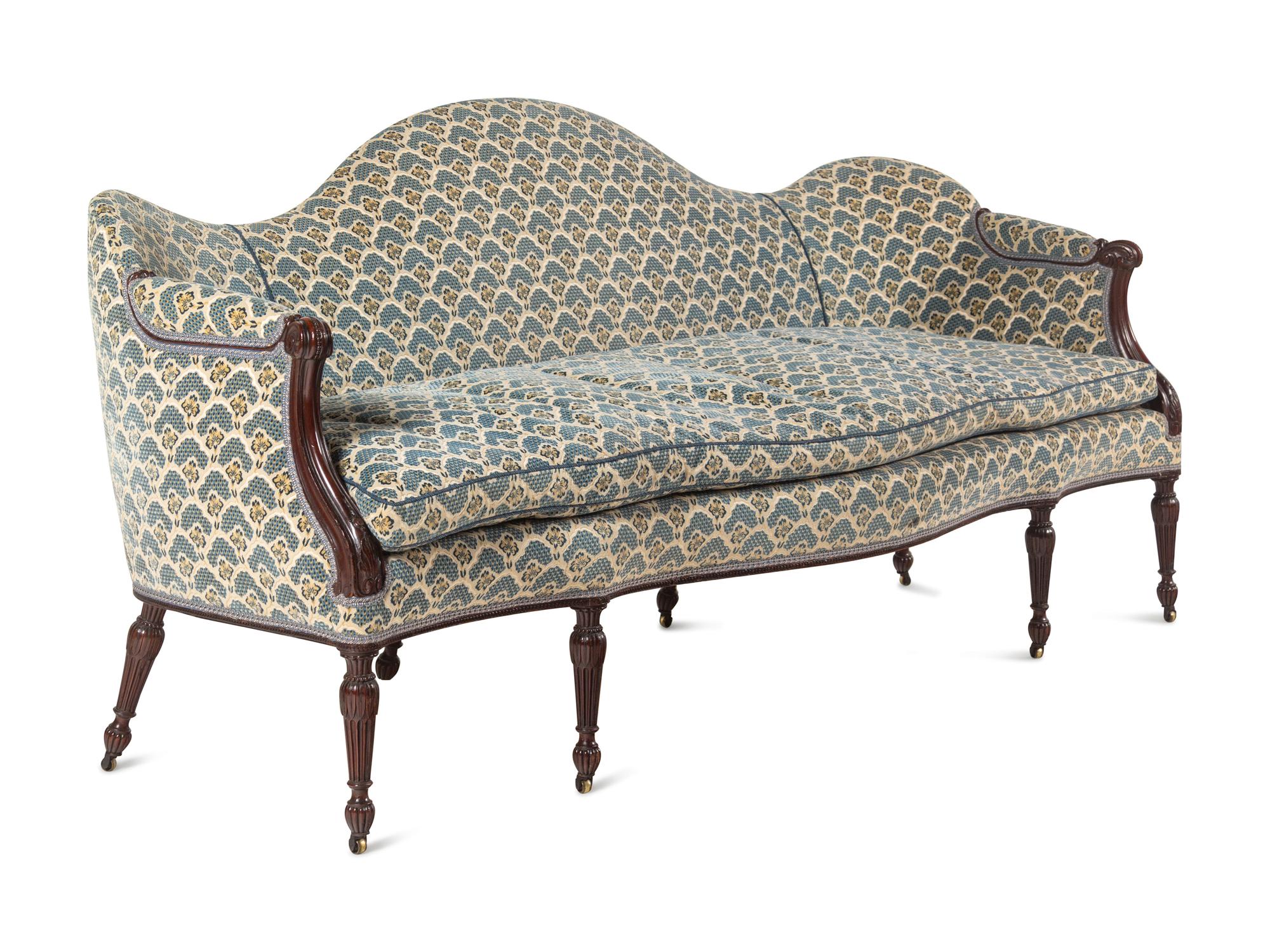 A George III Carved Mahogany Settee