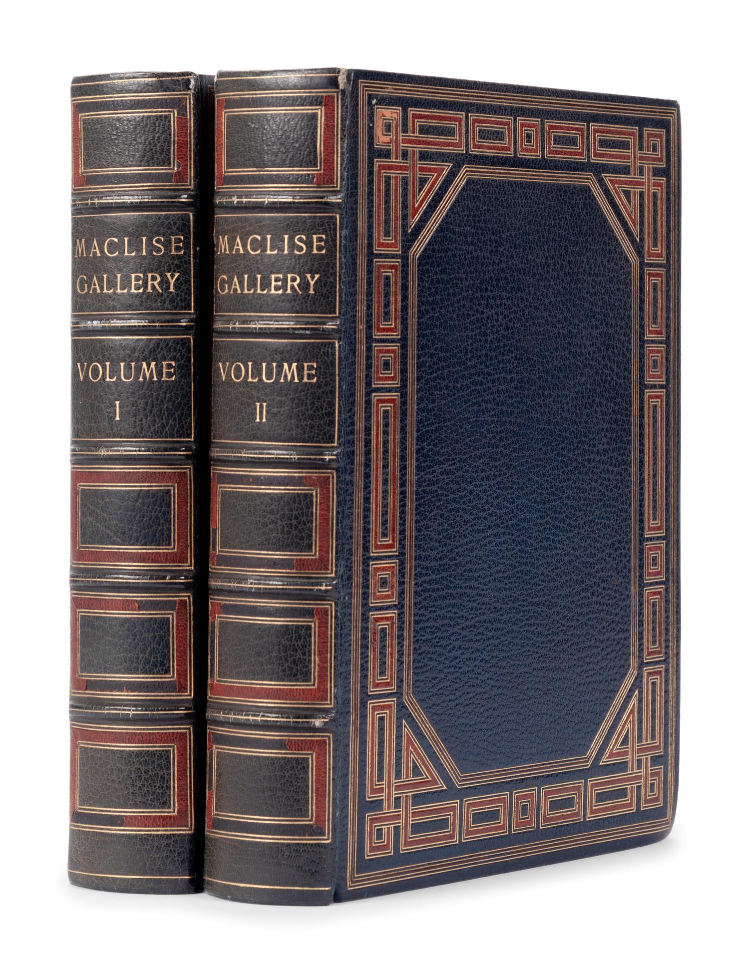 [BINDING]. MAGINN, William and William BATES, editors. -- MACLISE, Daniel, illustrator. A Gallery of Illustrious Literary Characters (1830-1838) . London: Chatto and Windus, 1874.