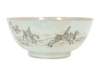 A Chinese Export Grisaille Porcelain Center Bowl