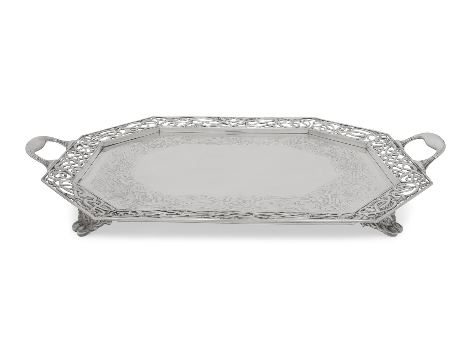 An Irish Silver Serving Tray