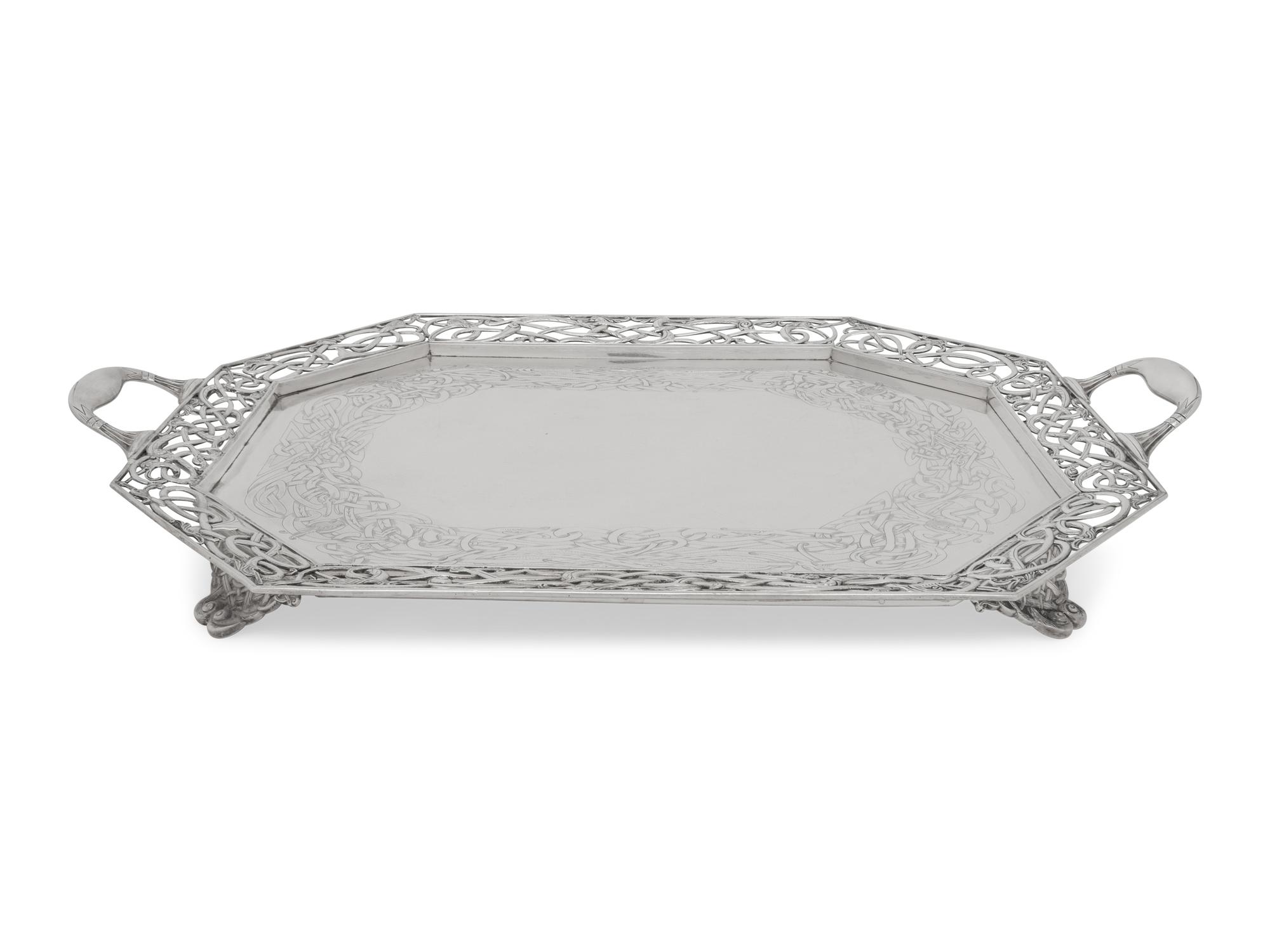 An Irish Silver Serving Tray