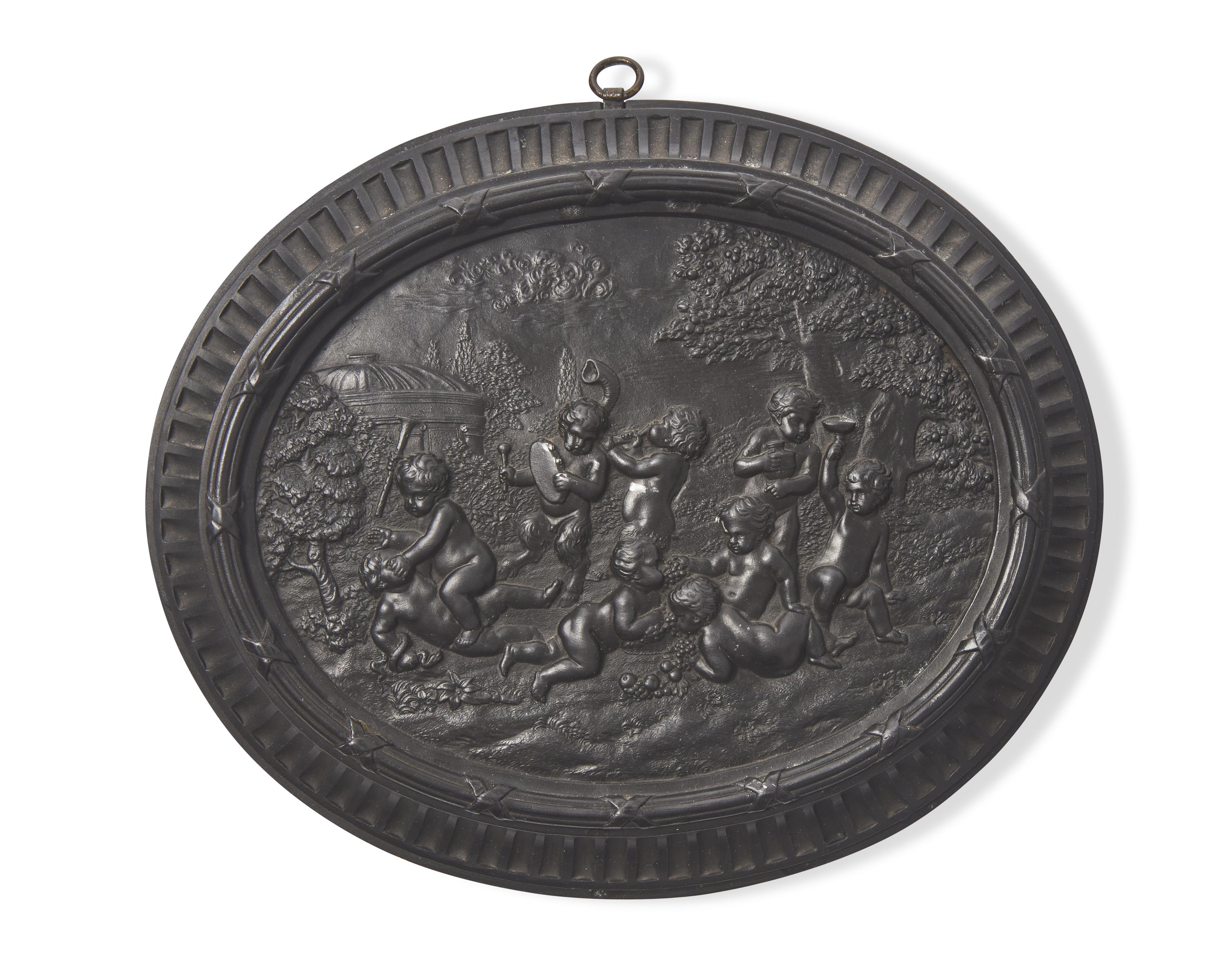 An Early Wedgwood and Bentley Black Basalt Relief Plaque