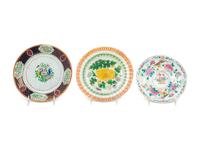 A Group of Six Chinese Famille Rose Porcelain Plates