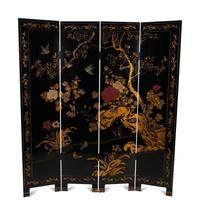 A Chinese Lacquered Four Panel Floor Screen — EARLY 20TH CENTURY