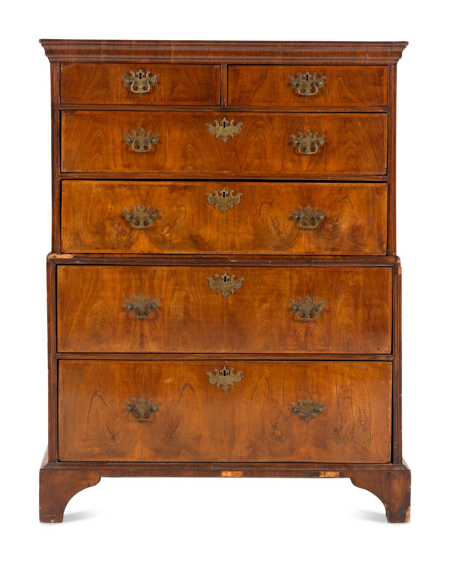 A George II Walnut Chest of Drawers