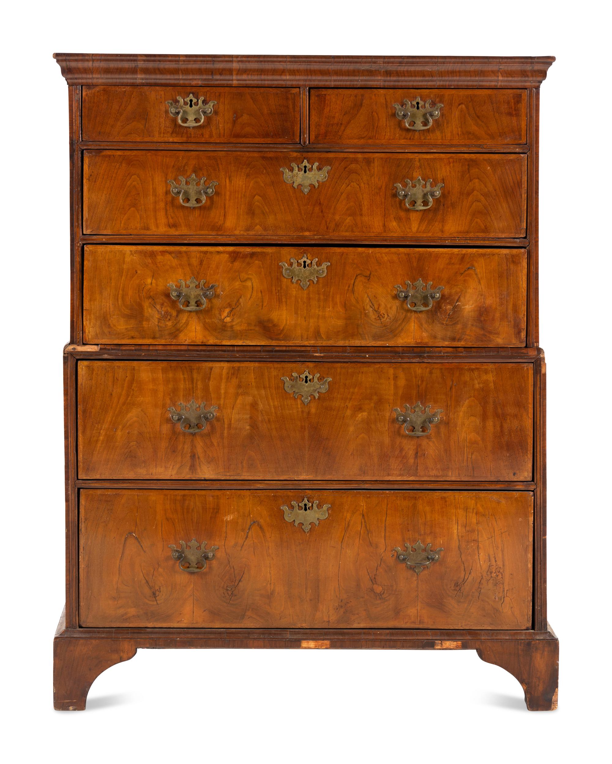A George II Walnut Chest of Drawers
