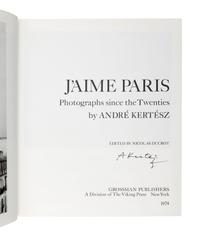 [ARTIST'S BOOK]. KERTÉSZ, André (1894-1985). J'Aime Paris. Photographs since the Twenties . New York: Grossman Viking, 1974.