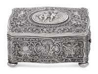 A German Silver Singing Bird Automaton Box