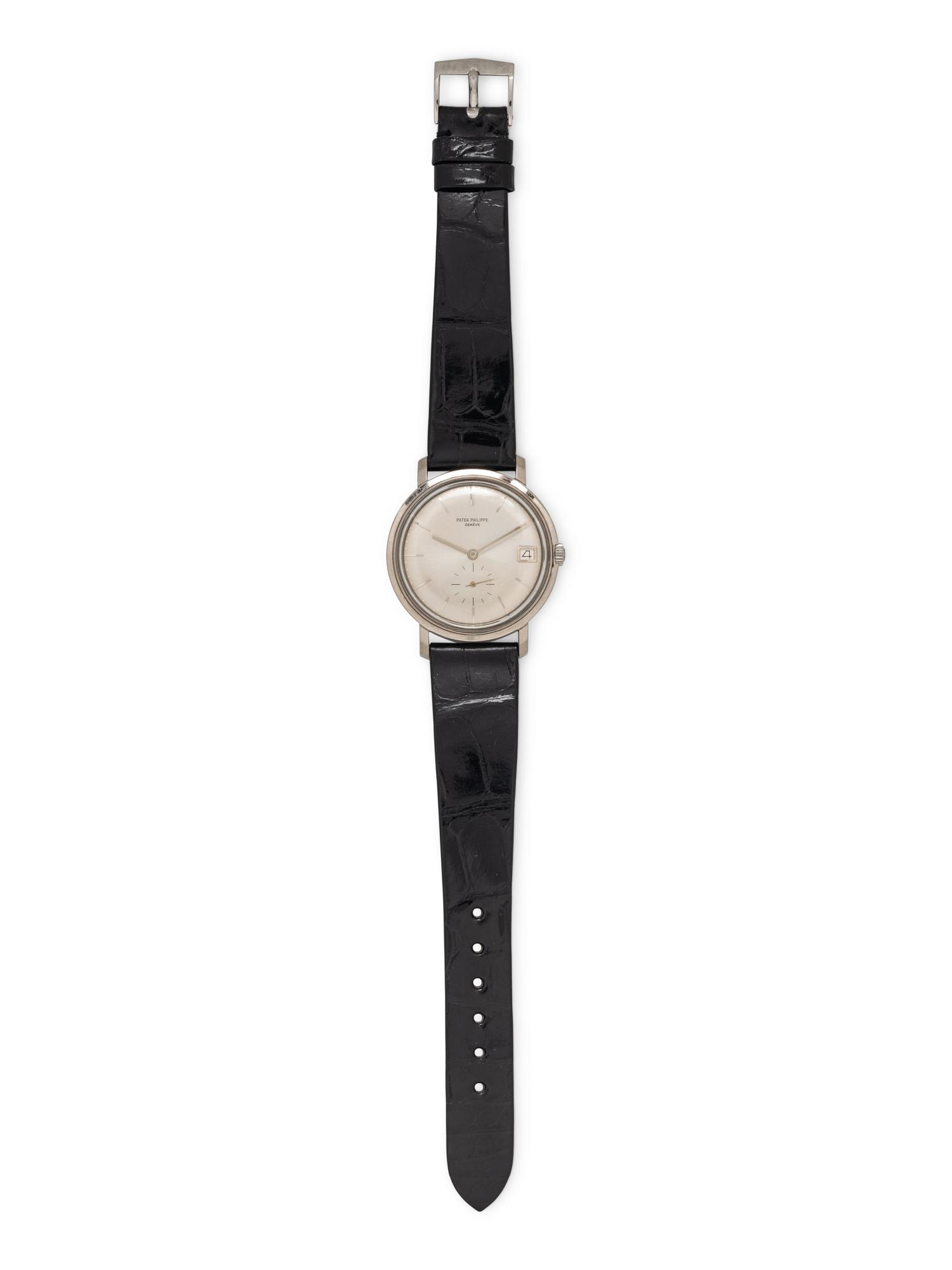 PATEK PHILIPPE, REF. 3445G 18K WHITE GOLD WATCH WITH EXTRACT FROM THE ARCHIVES