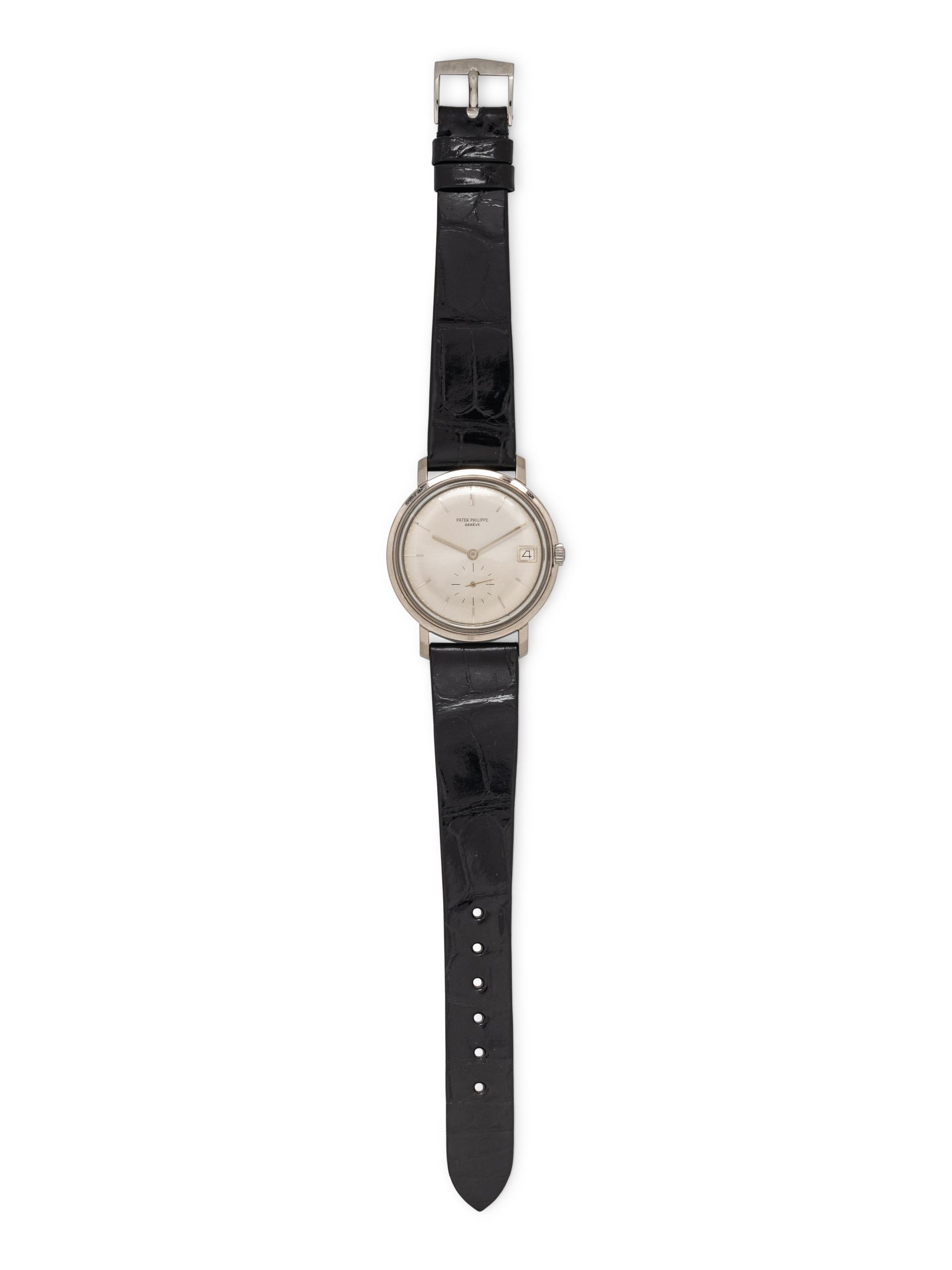 PATEK PHILIPPE, REF. 3445G 18K WHITE GOLD WATCH WITH EXTRACT FROM THE ARCHIVES
