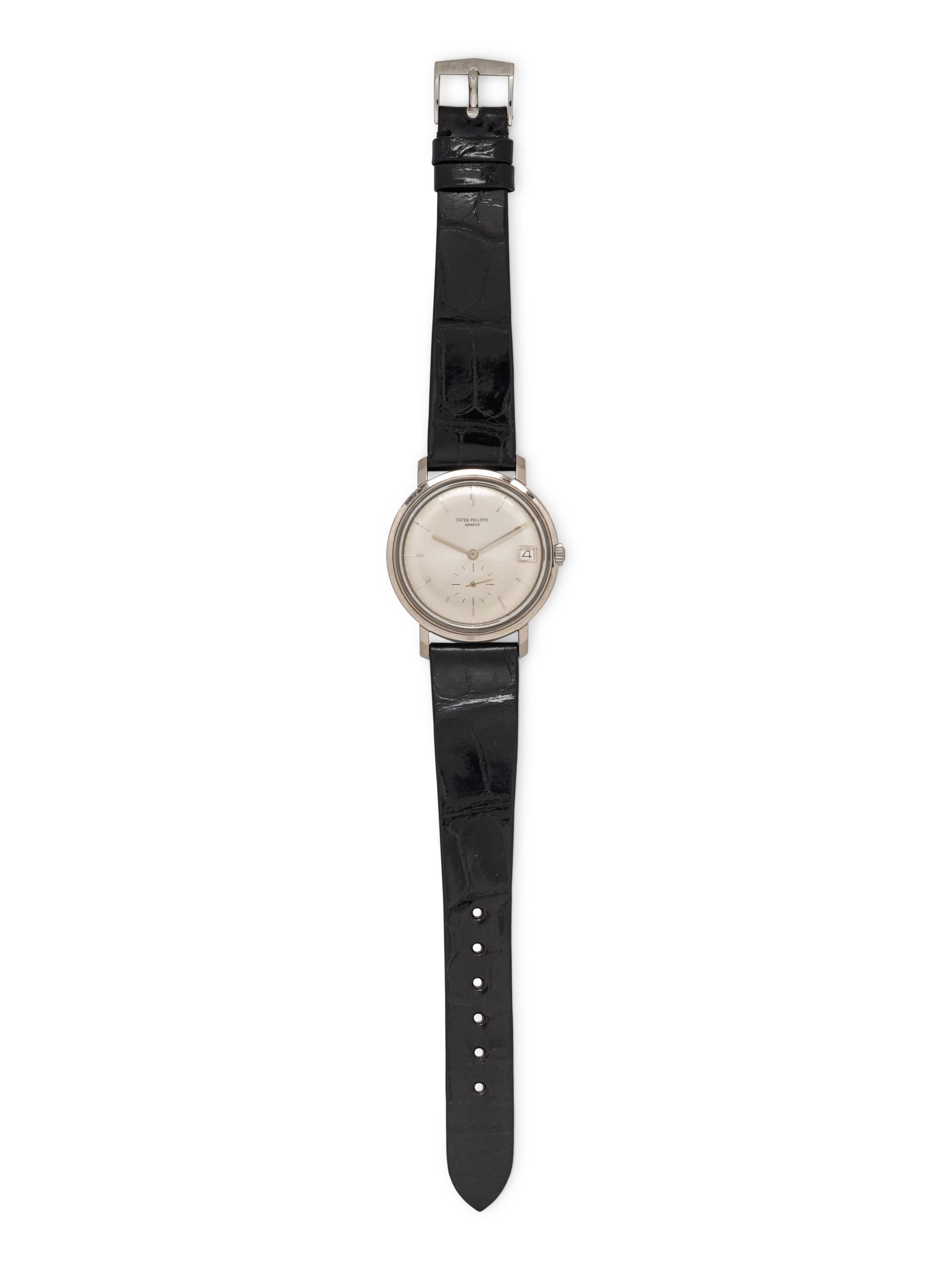 PATEK PHILIPPE, REF. 3445G 18K WHITE GOLD WATCH WITH EXTRACT FROM THE ARCHIVES