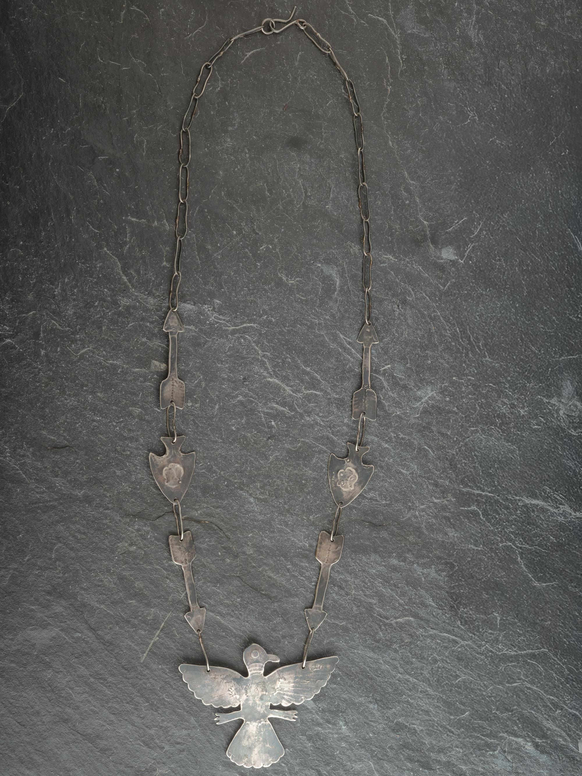 Navajo Fred Harvey Era Curio Thunderbird Necklace
