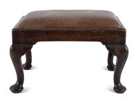 A Queen Anne Style Walnut Footstool