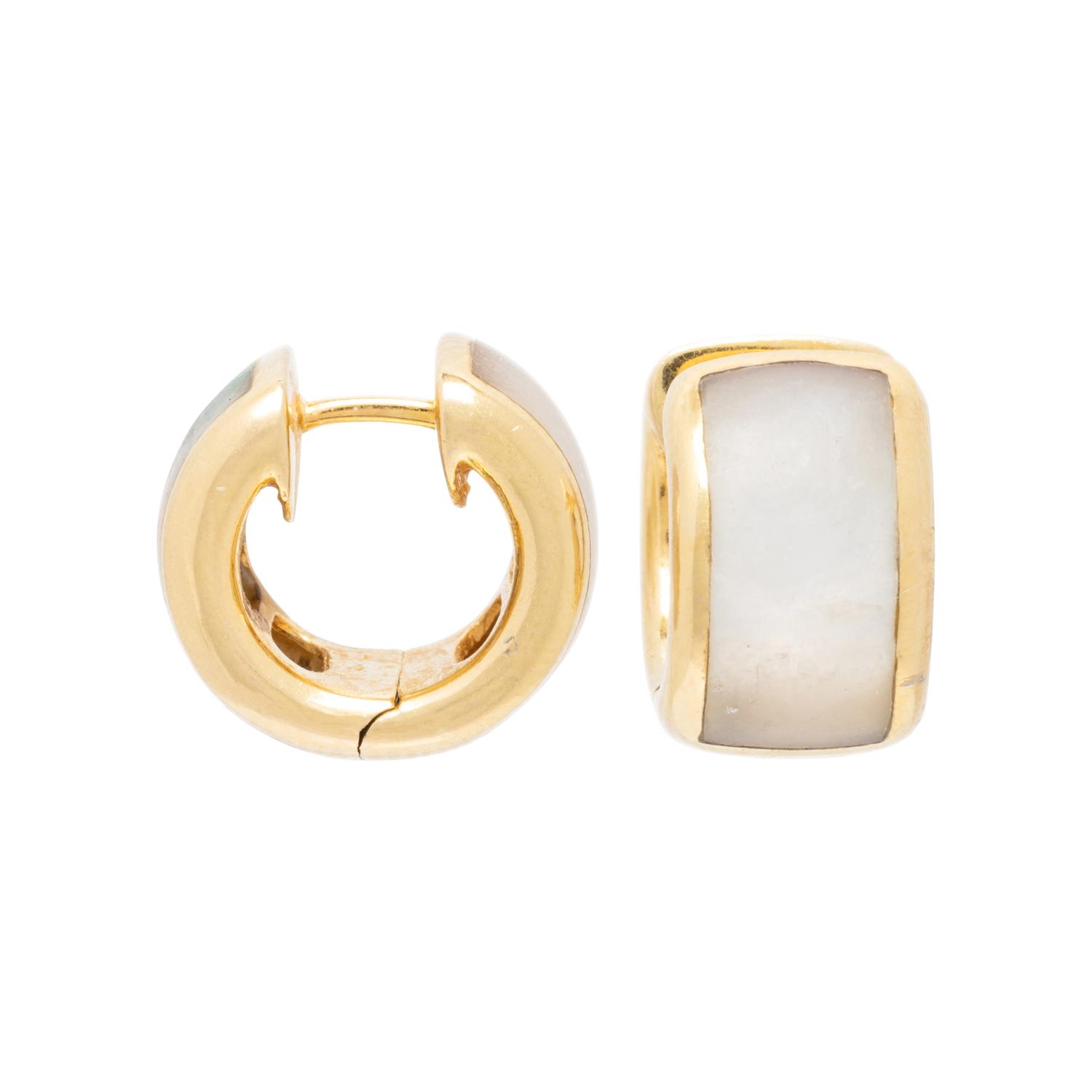ASCH GROSSBARDT, COLLECTION OF MOTHER-OF-PEARL, HARDSTONE, AND YELLOW GOLD EARRINGS