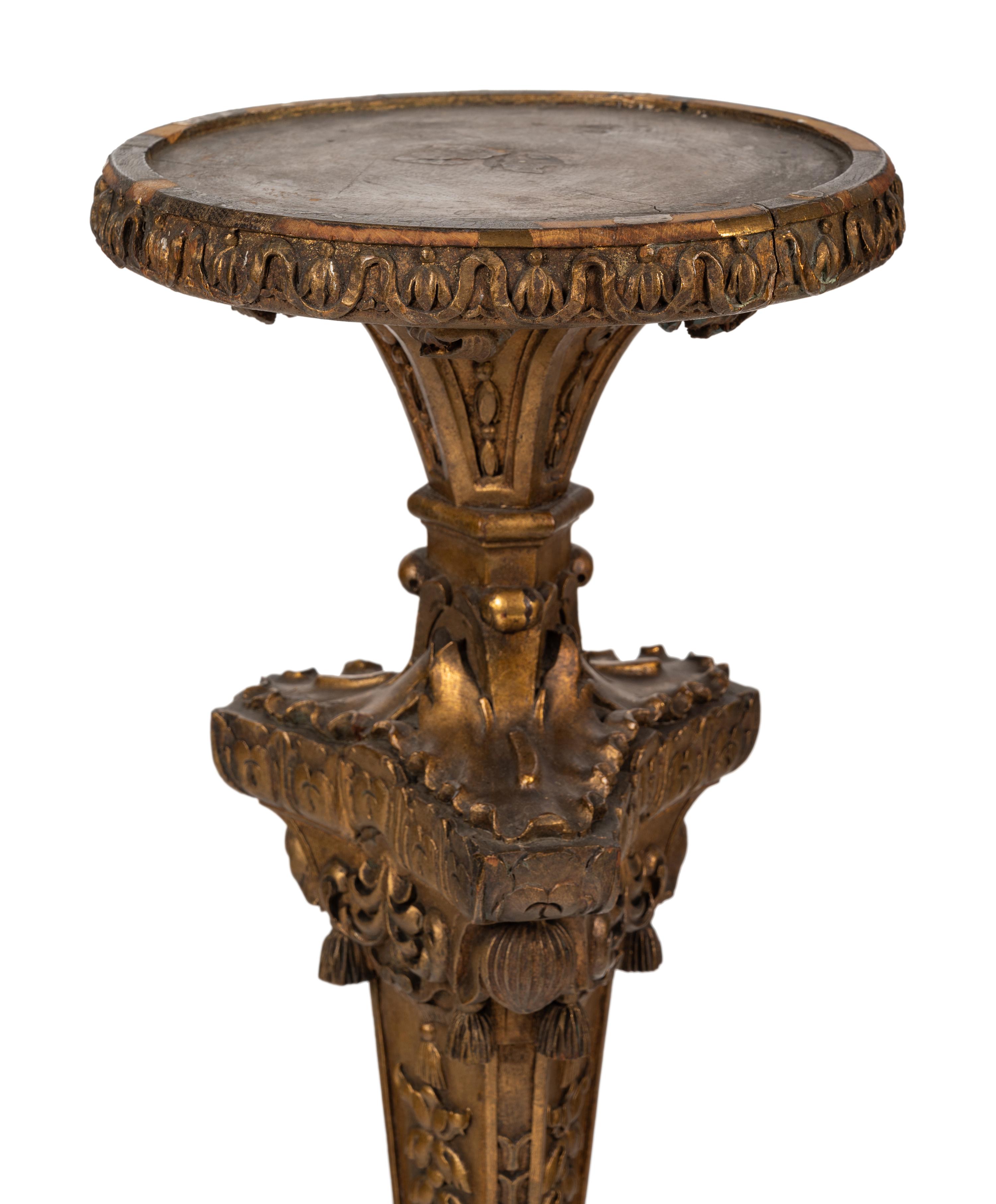 A Pair of Italian Giltwood Pedestals