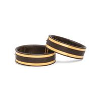 VICTORIAN, PAIR OF GUTTA PERCHA AND YELLOW GOLD BANGLE BRACELETS