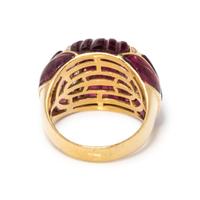 PINK TOURMALINE, AMETHYST AND DIAMOND RING