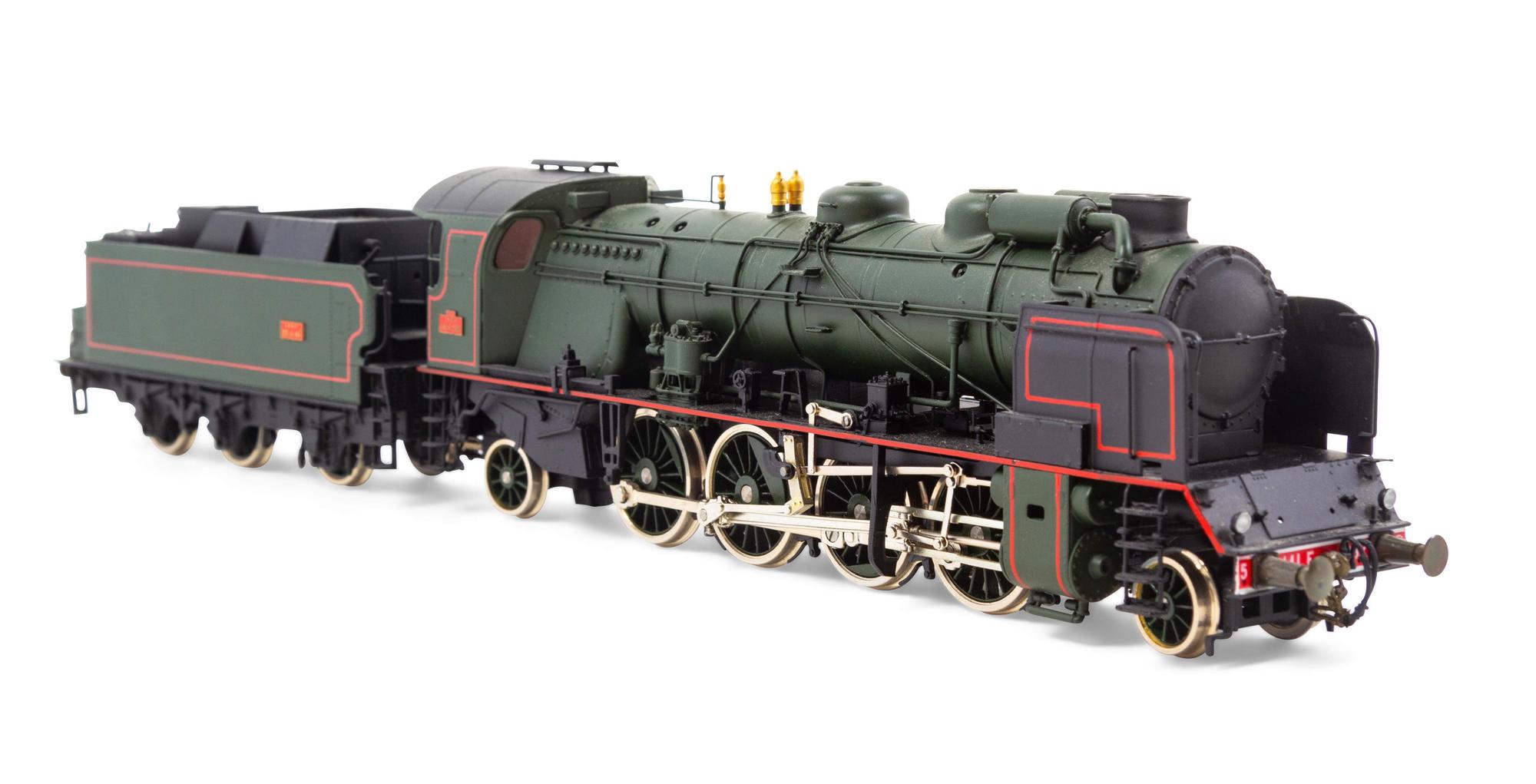 A Fulgurex Limited Edition Polychrome HO-Gauge S.N.C.F 2-8-2 Locomotive and Tender