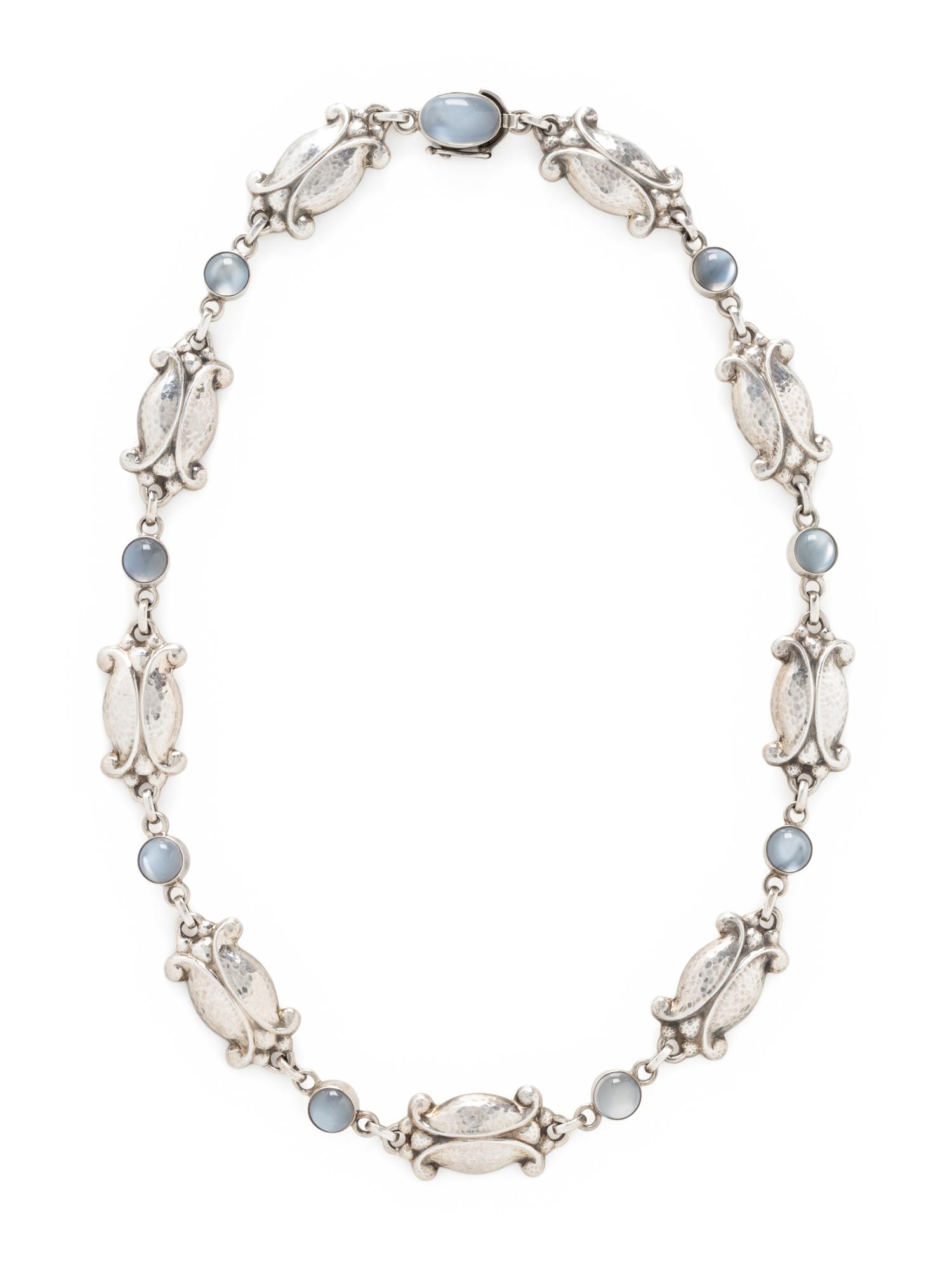 GEORG JENSEN, STERLING SILVER AND MOONSTONE NECKLACE