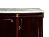 A Louis XVI Style Mahogany Marble-Top Console Cabinet